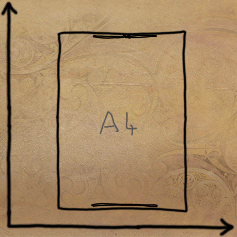 Schéma d'un Couvre-livre, à l'échelle avec dimensions