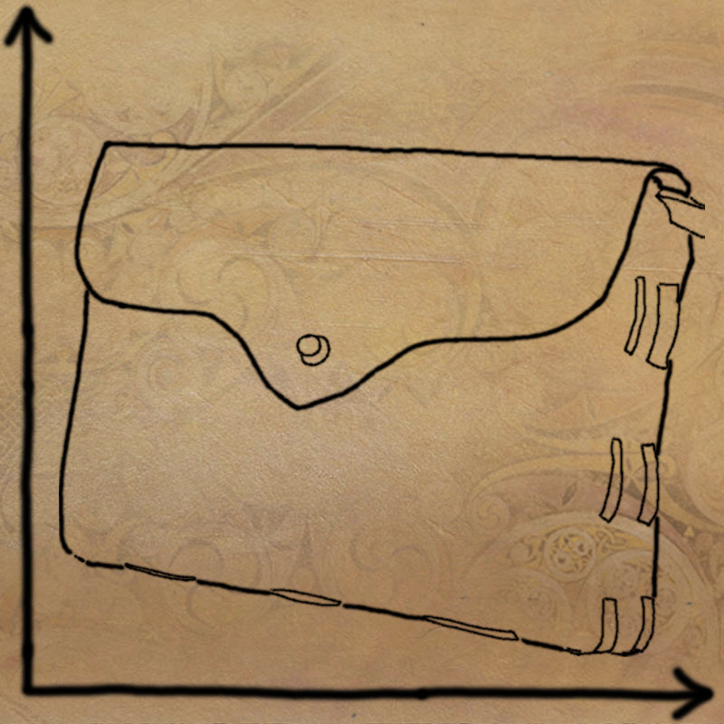 Schéma d'un Cartable Prunier, à l'échelle avec dimensions